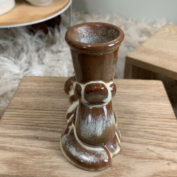 Vintage Frankoma Pottery 304 Candleholders *Note Not A Matching Pair - Picture 9 of 17